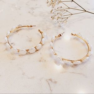 *NWT* SHEIN Faux Pearl Cuff Hoop Earrings